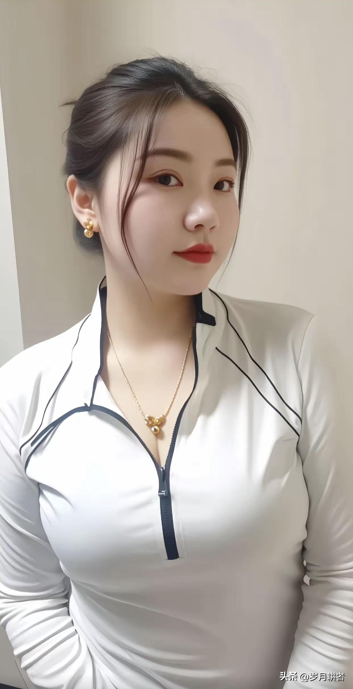 玉颜如花，金饰映辉。