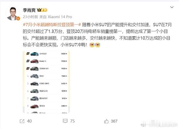 不得不说，这两个月小米SU7的热度确实是高，前两天路过小米问了一下，现在订车要半