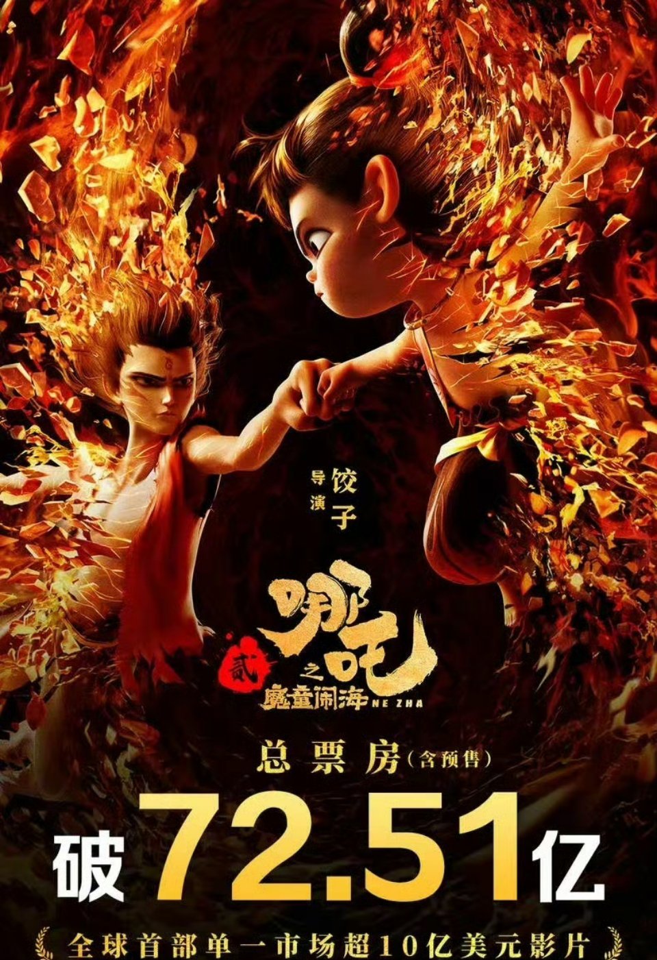 哪吒2全球十亿美元票房首部非好莱坞影片 哪吒2每天都在创新高，哪吒2全球十亿美元