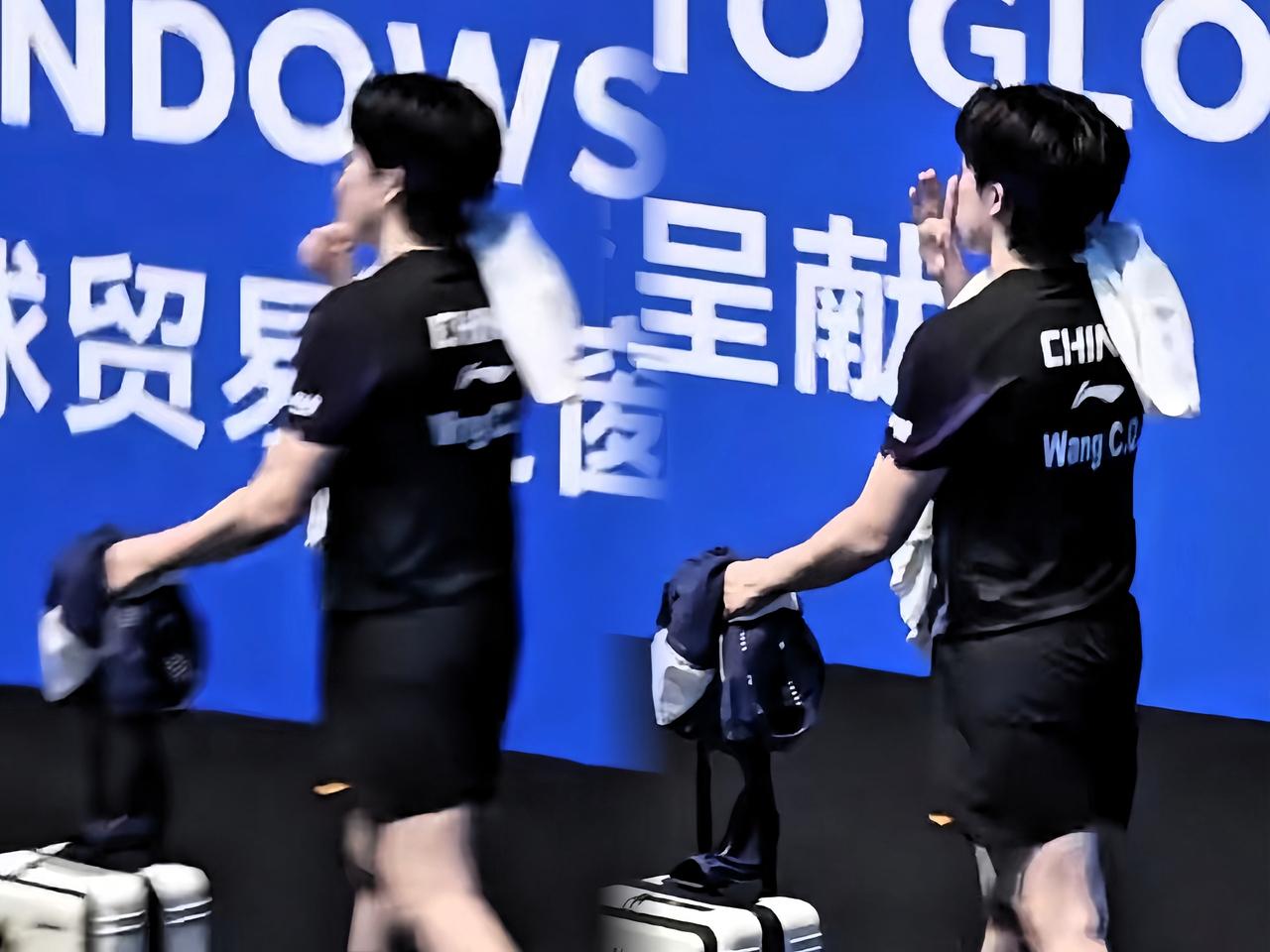 头哥比赛完退场那一下，
细节见人品！

比赛打完，
他收拾好行李刚拉上箱子，
全