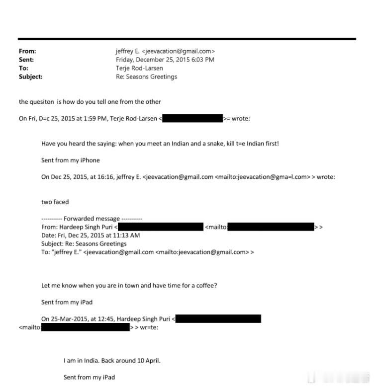 爱泼斯坦爱泼斯坦与挪威外交官、国际和平研究所前主席特耶·罗德-拉尔森在 2015