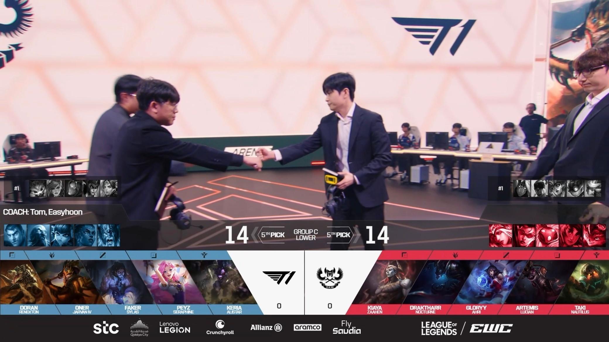 【EWC电竞世俱杯 】 GAME 02 vs GAM第二局BP如下T1T1LOL