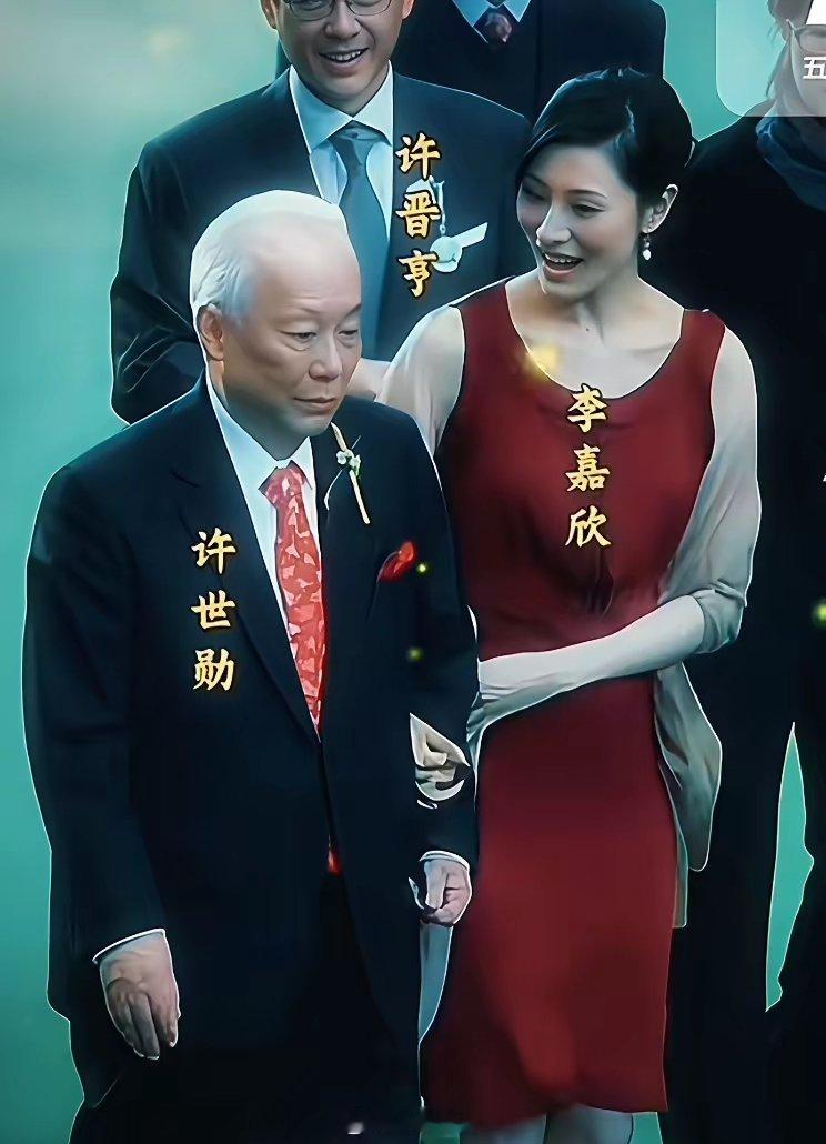 李嘉欣搀扶公公许世勋时的一幕，但公公似乎不是太高兴的样子。李嘉欣可是好多男人的梦