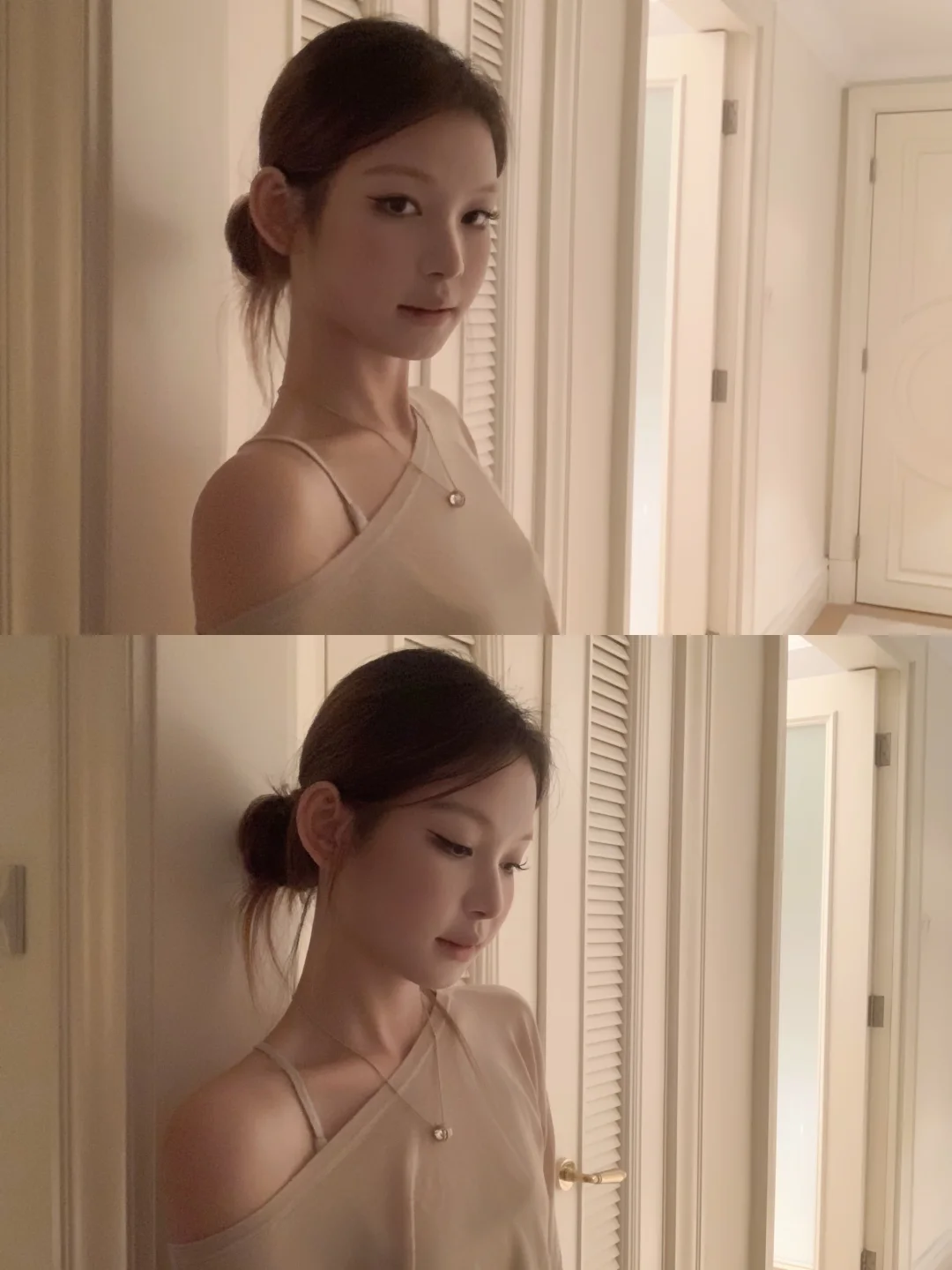 低丸子头好有女人味儿