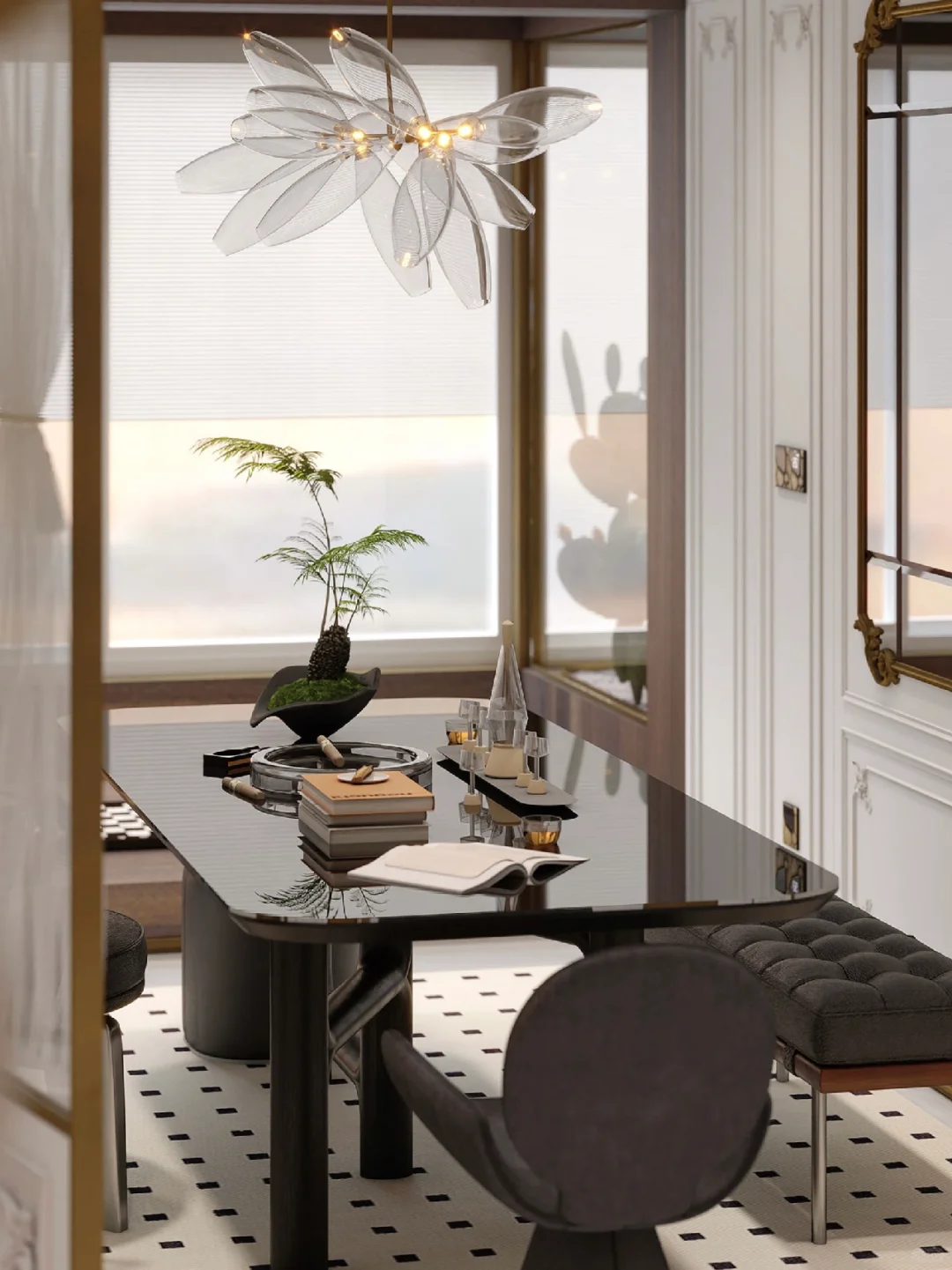 低头看书，抬头看云。法式书房真是i人天堂！