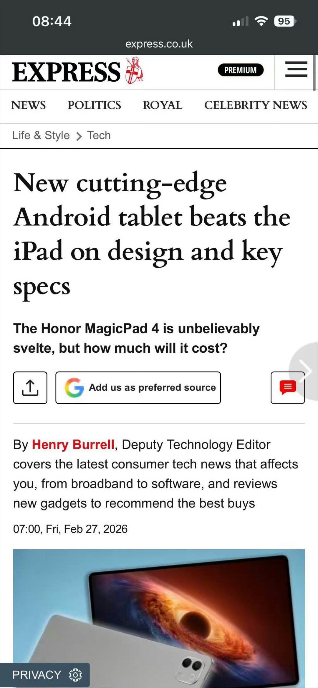 荣耀MWC2026看来荣耀MagicPad4也要在MWC亮相了。 