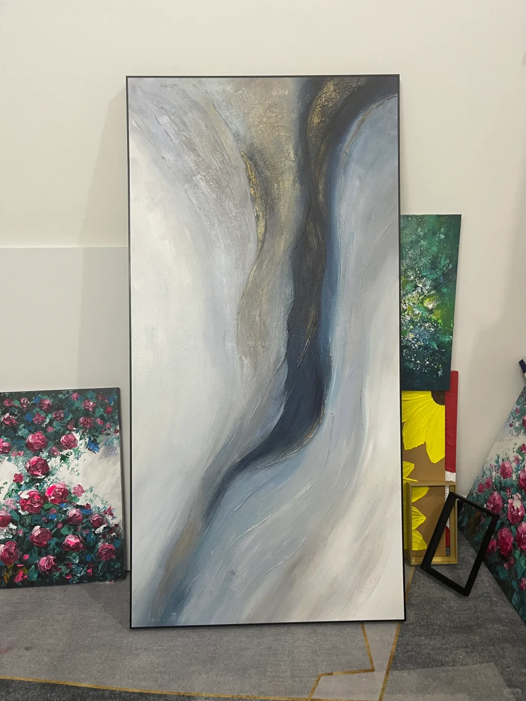 厚肌理抽象装饰画客厅背景墙挂画样板房壁画