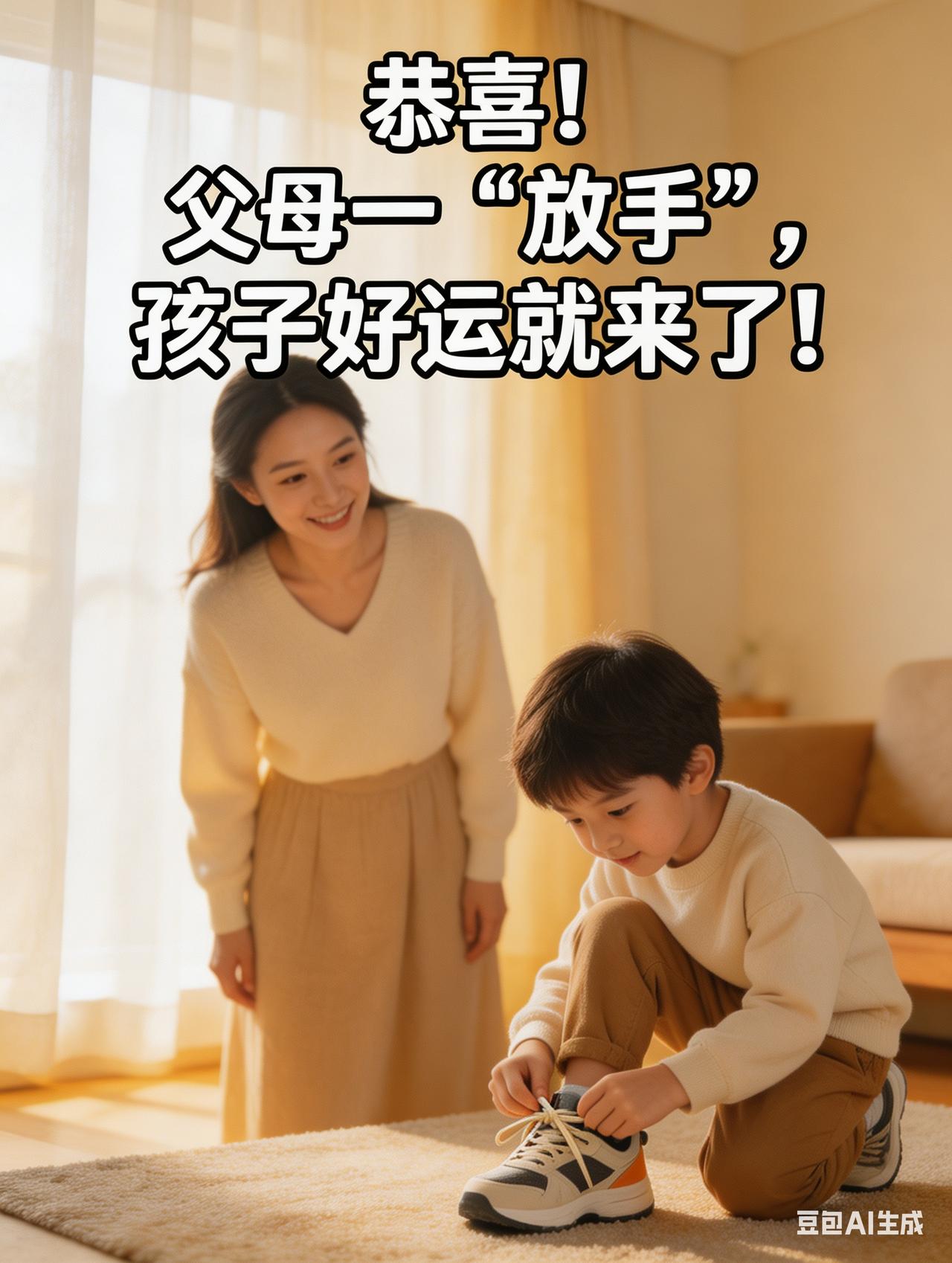 恭喜！父母一“放手”，孩子好运就来了！

教育不是雕刻，是种树。
你挡了所有风雨