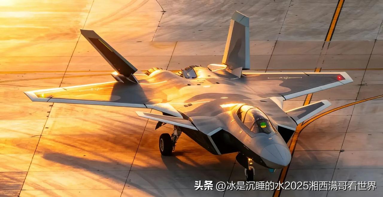 沐浴朝霞的歼-20“威龙”战斗机。从2011年1月11日原型机首飞成功到2025