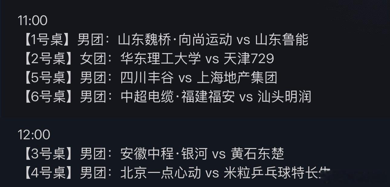 2026乒超联赛看热闹赛程【7月23日赛程】 樊振东、王曼昱不参赛 