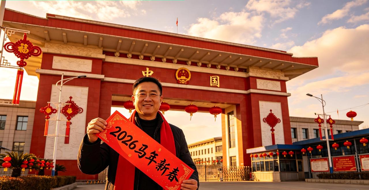 国门打卡拍照留念！在国门下定格马年新春瞬间，祝祖国马到成功，万事顺遂！