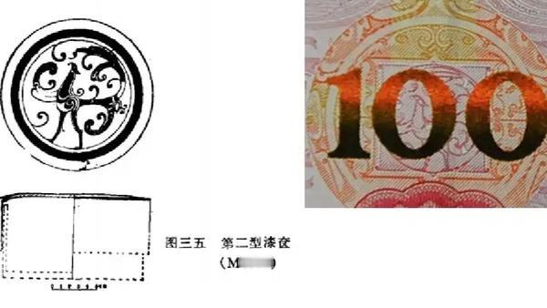 四川青川战国墓漆器凤鸟图案与第五套人民币100元装饰纹样高度相似的现象，引发了学