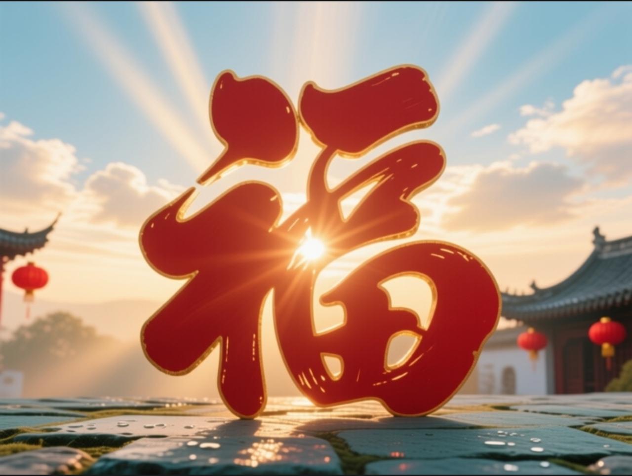 提笔写下“万事顺遂”四字，
福气悄悄攒，财气慢慢来，
以后事事顺心，
福气财气一