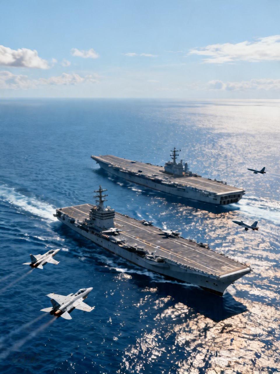 周边国家为了应对美军航母的威胁，纷纷加强军事防御部署。一些国家开始调动军队，加强