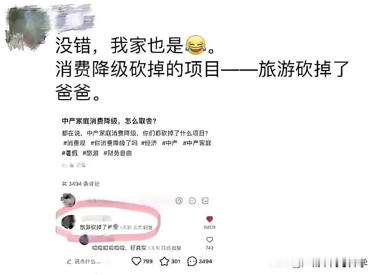 消费降级家庭旅游出行先把爸爸砍掉了，
那么培优降级是不是可以把妈妈砍掉？
如今娃