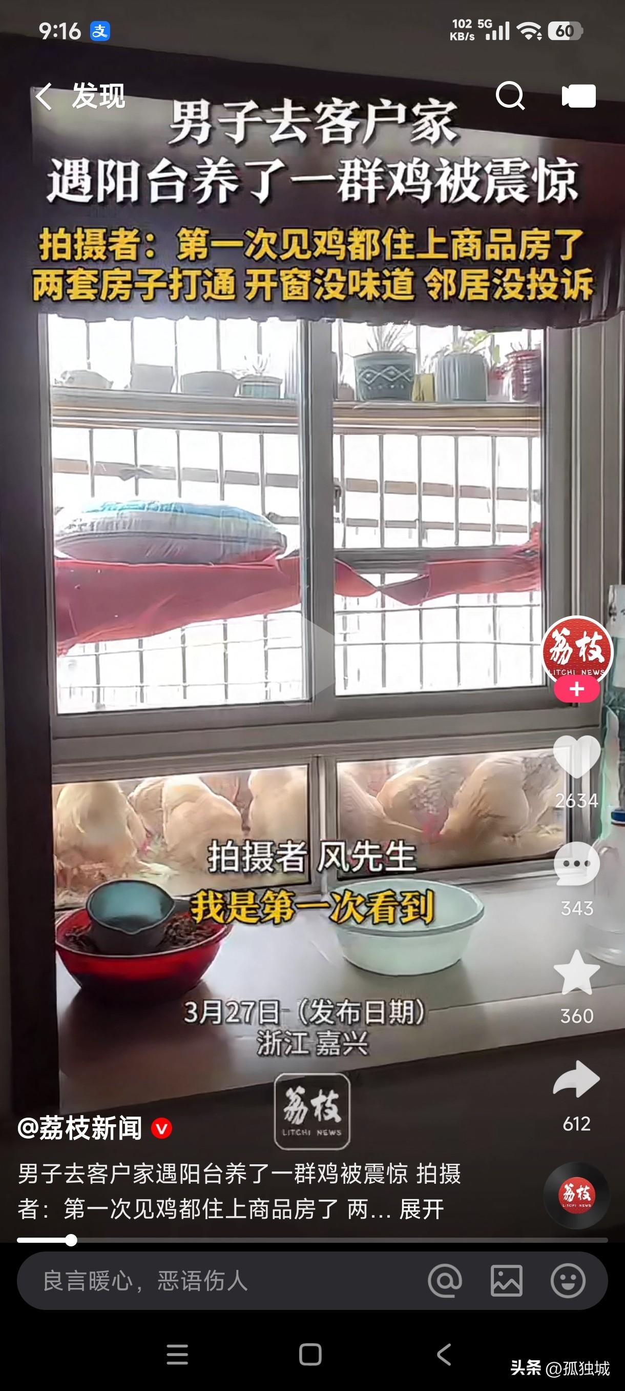 男子去客户家发现阳台上养了一群鸡被震惊到，第一次见到鸡都住上商品房了，这待遇有些