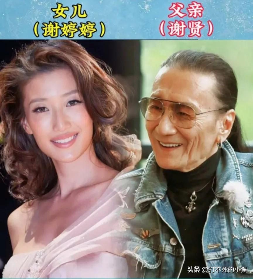 屏幕上这些耳熟能详的老牌男明星，他们都有贴心小棉袄。
1. 谢贤 & 女儿谢婷婷