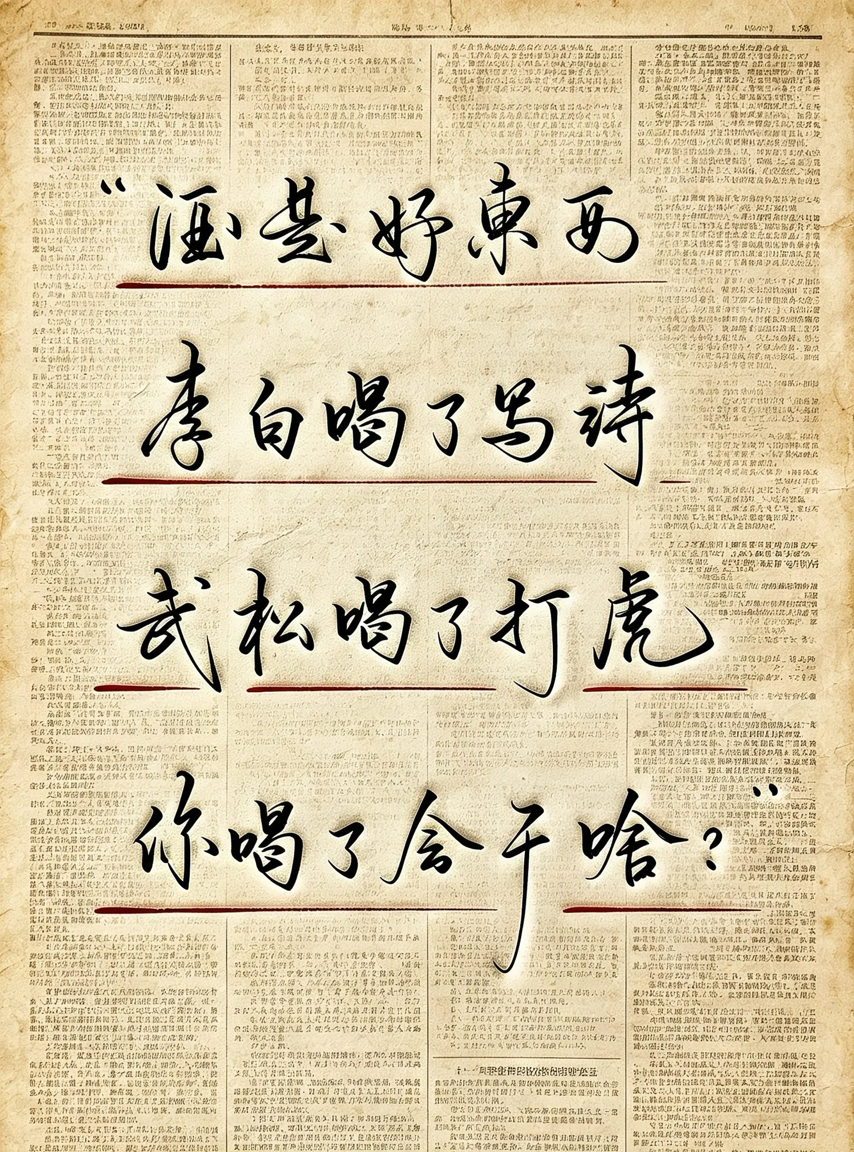 写字是一种生活 喝酒