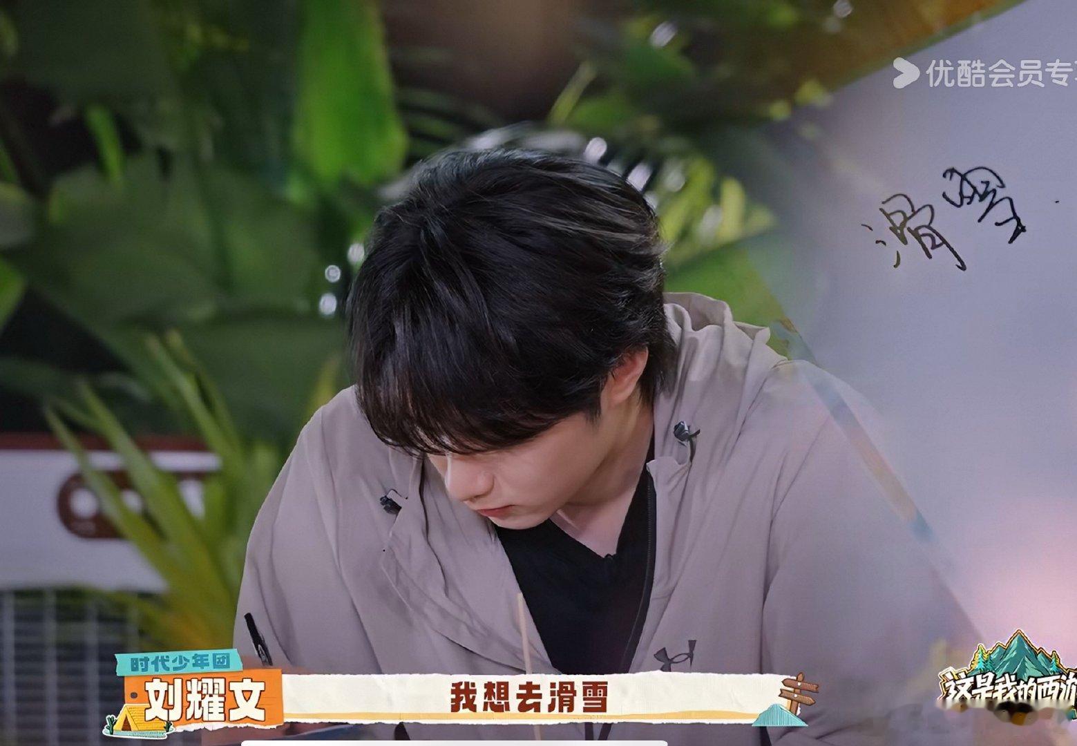 刘耀文的心愿写的是：想去滑雪