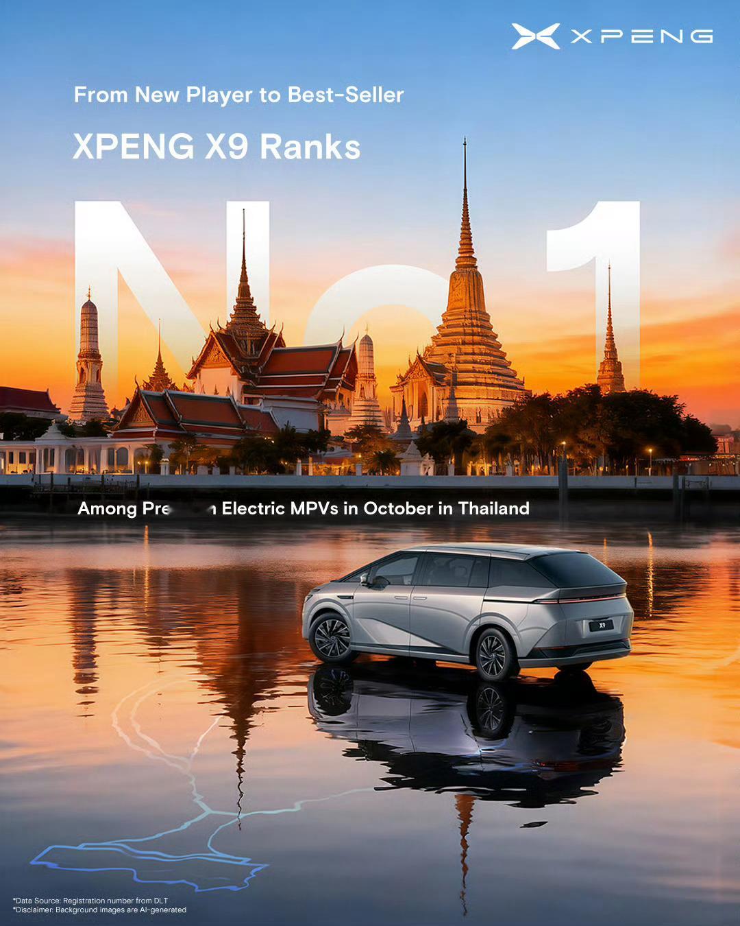 小鹏X9实力出圈，蝉联泰国纯电MPV月度销量冠军！2025年作为全球旗舰车型，它