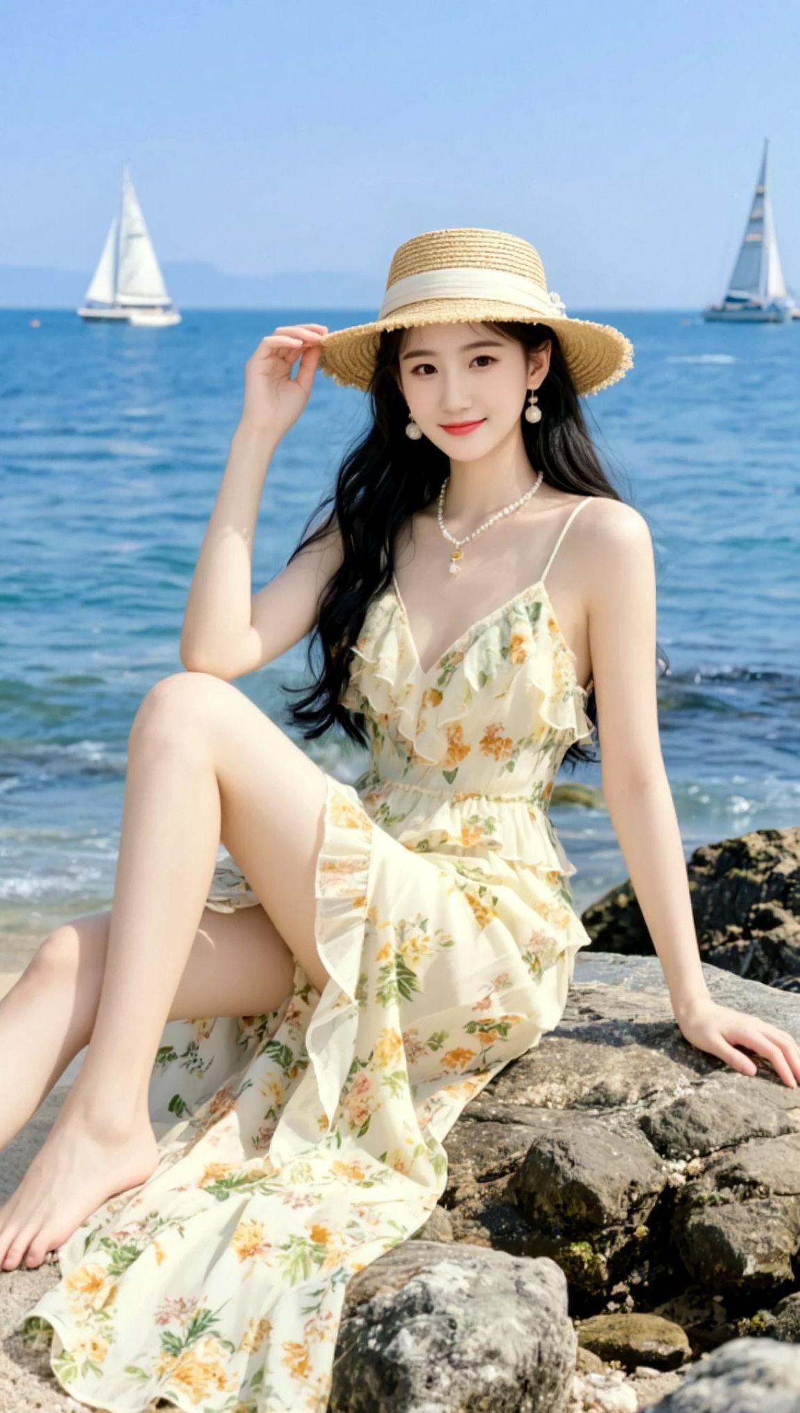 AI法式沙滩写真