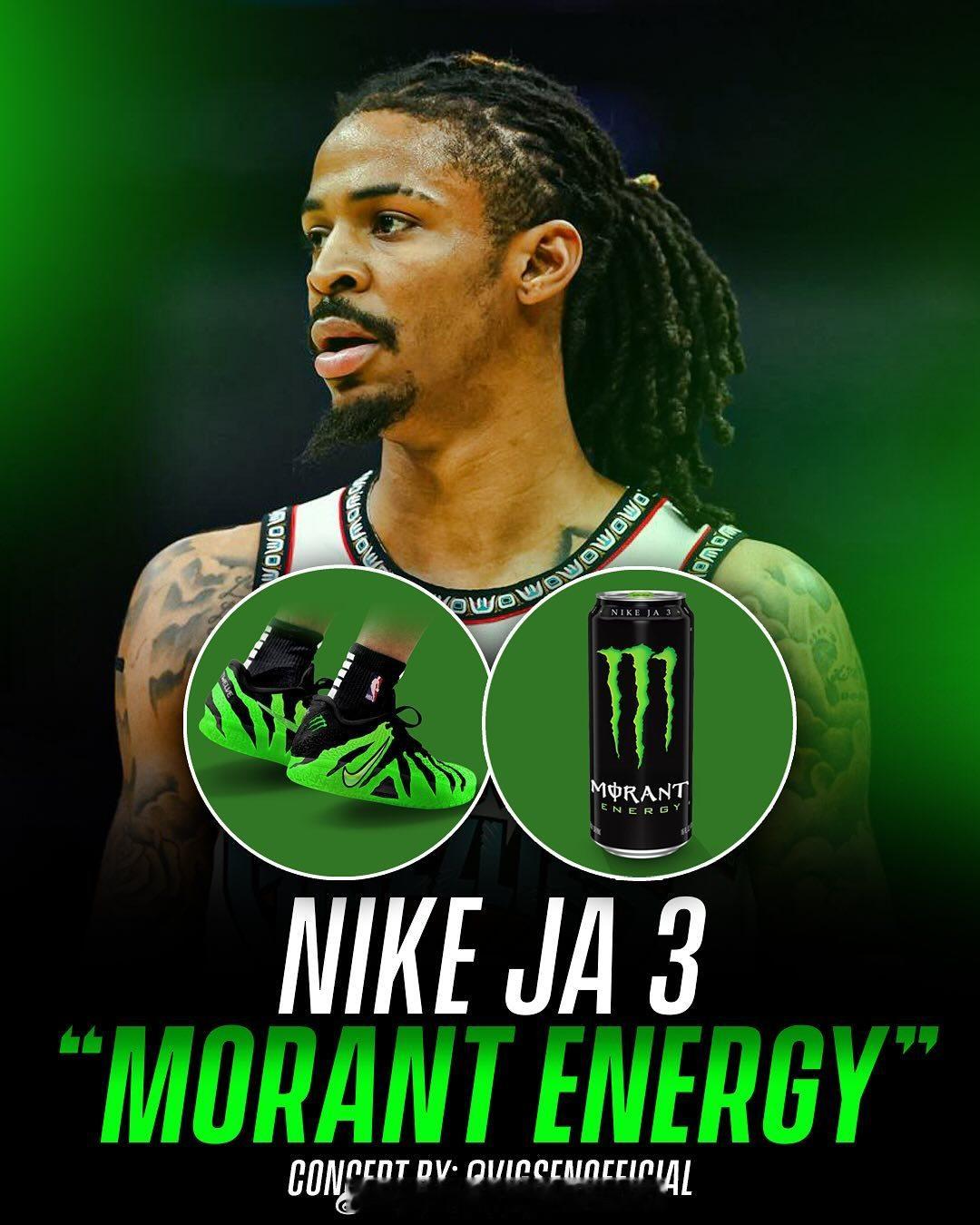 莫兰特Ja 3魔爪配色，有点意思～莫兰特孟菲斯灰熊nba季后赛 ​​​