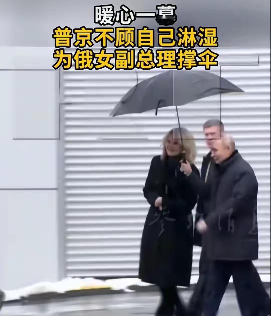 普京雨中为女副总理撑伞，温情一幕引发热议
近日，一段普京在恶劣天气下的画面广为流