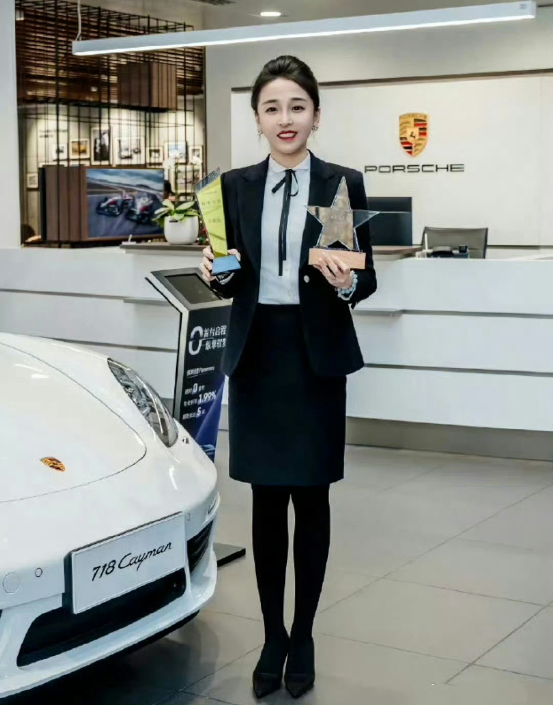 保时捷女销售再夺一季度销冠一年销冠是运气，连续几年销冠是实力，拿了销冠上热搜也是