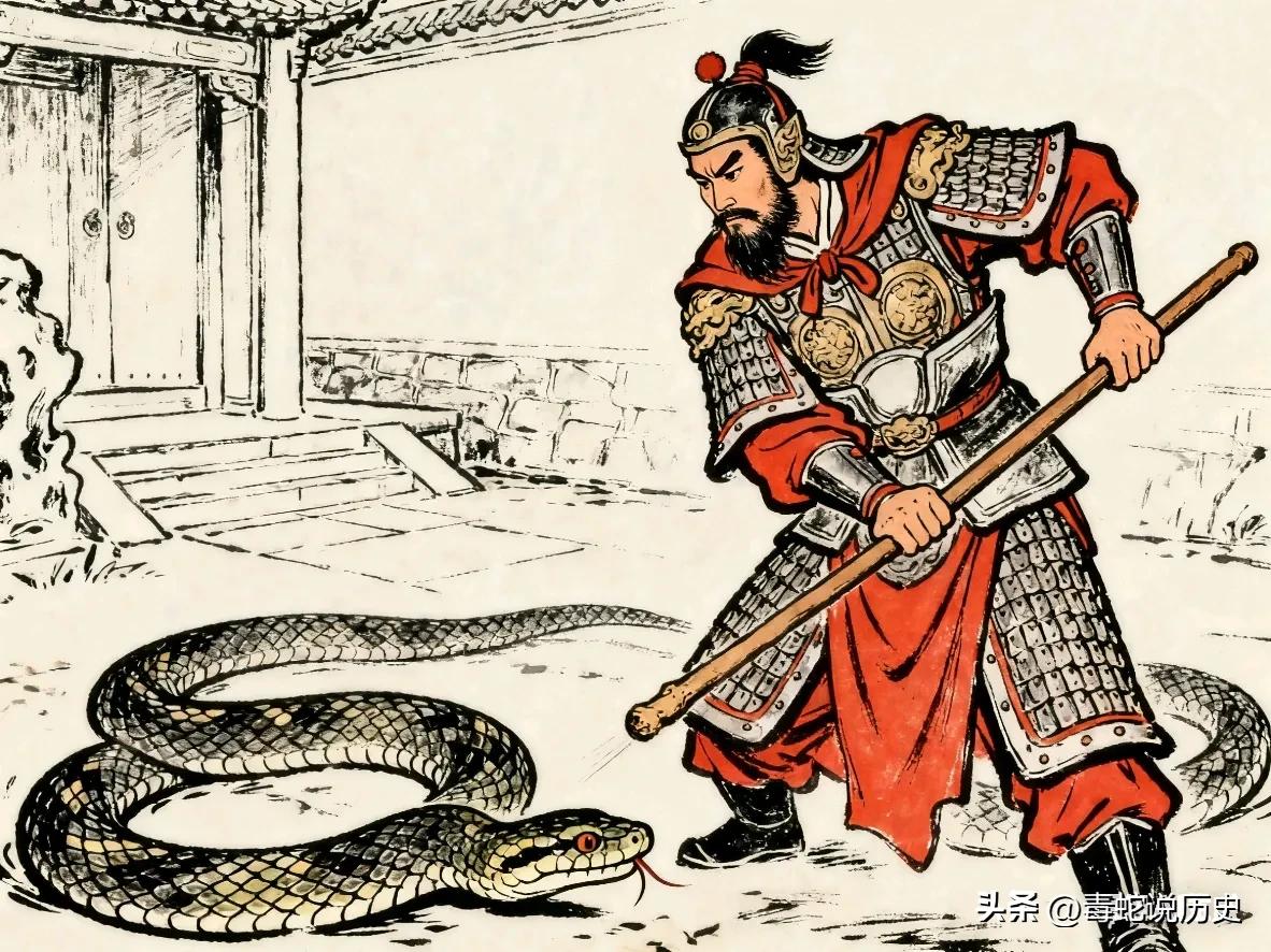 北宋初年的一天，大将党进回家后发现了一条大蛇，他用棍子几下将大蛇打死后，用蛇肉炖