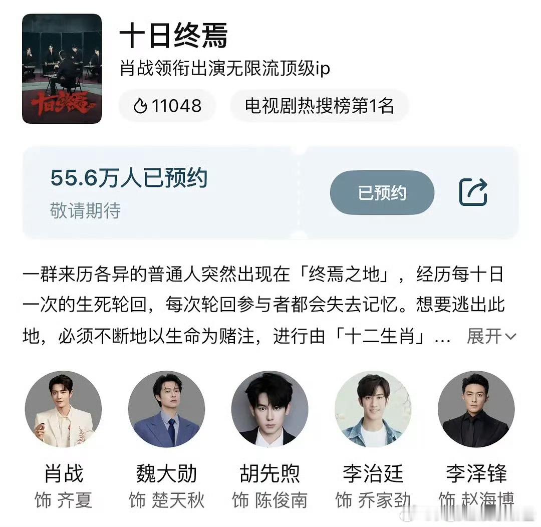 肖战 十日终焉相关热度，含金量如何？十日终焉战报