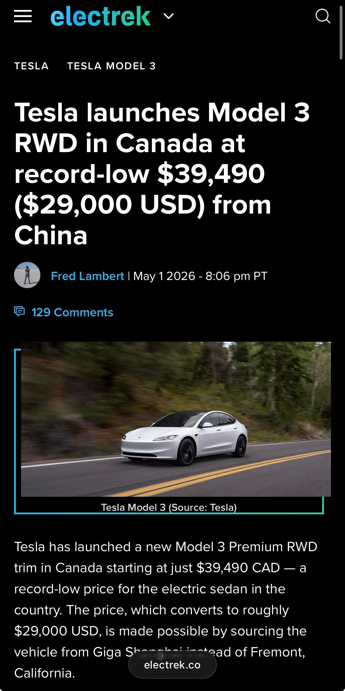 中国已不是特斯拉最低价格市场中国早就不是全球最便宜的特斯拉市场了，而且加拿大还不