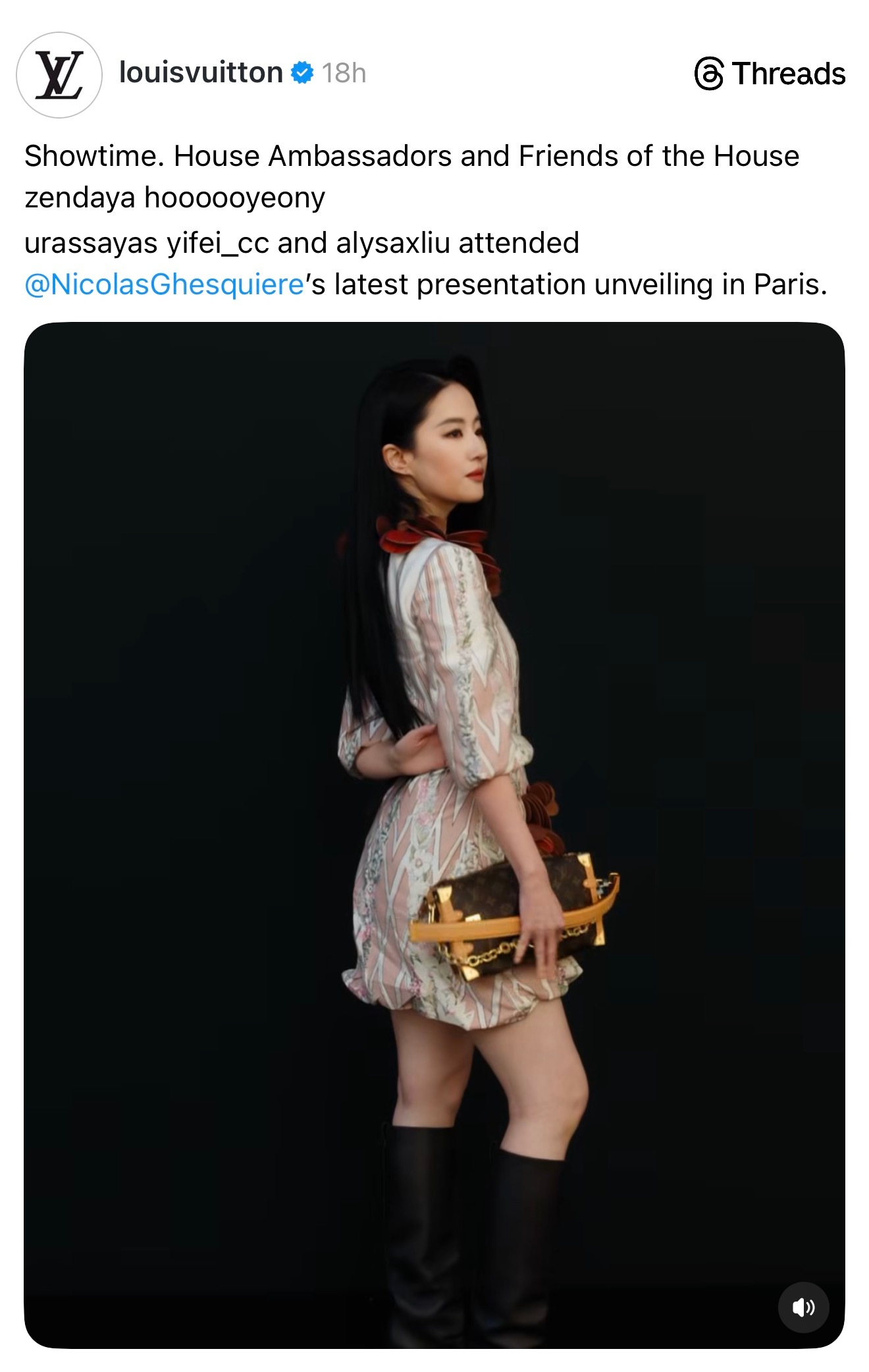 刘亦菲 路易威登LV官方Ins、Ins Story、Tik Tok、FB Sto