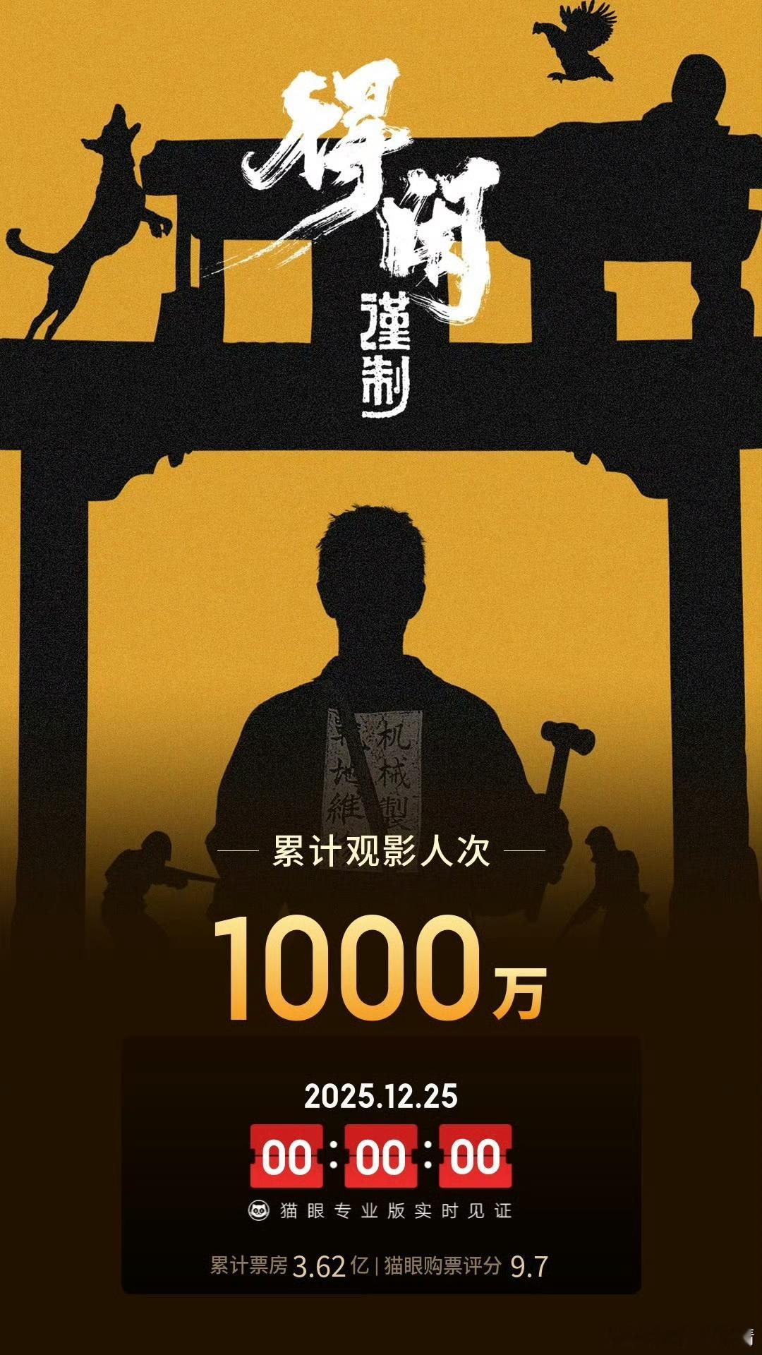 得闲谨制观影人次破1000万这是什么水平？ 