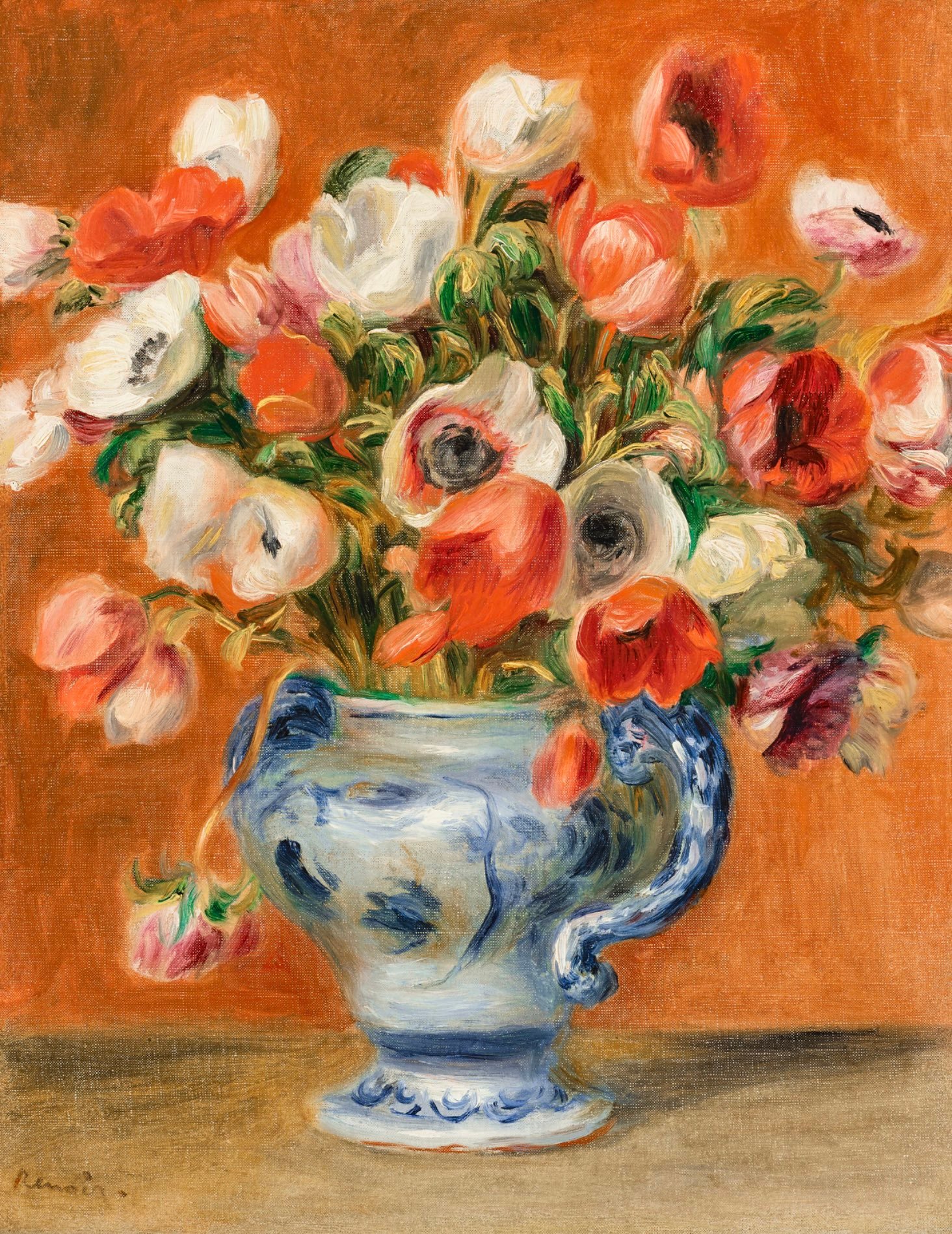 海葵花，1890年，法国画家Pierre-AugusteRenoir 