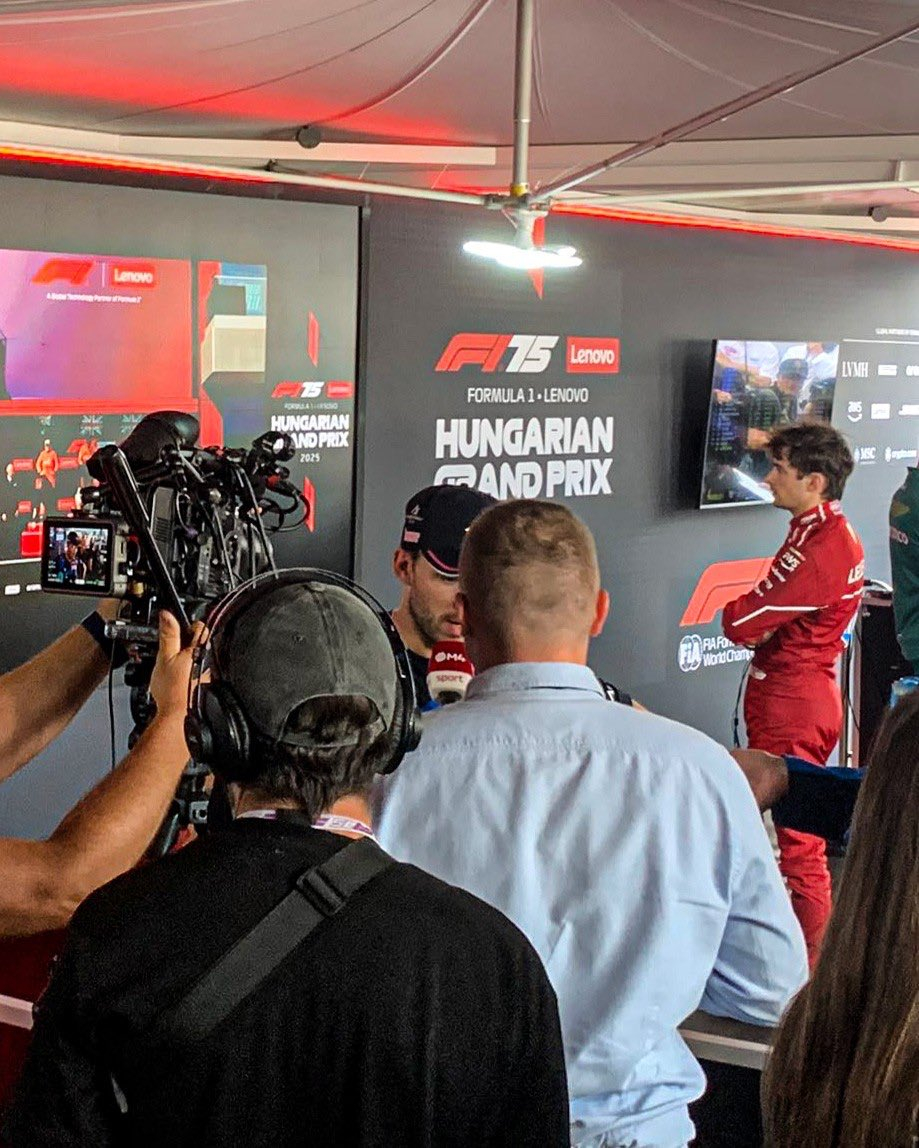 赛后混合采访区的勒克莱尔……失望F12025F1匈牙利大奖赛 ​​​