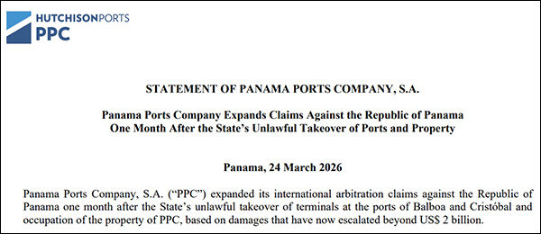 #长和将向巴拿马政府索赔20亿美元以上# 【长和反击：巴拿马一年来持续针对，赔2