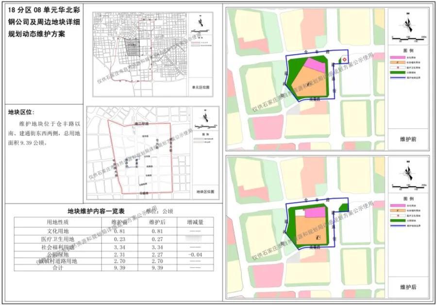 关于石家庄市裕华区华北彩钢公司及周边地块、原石家庄市广告公司地块详细规划动态维护