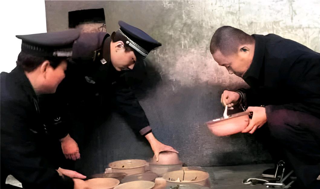 2005年，合肥某看守所，手铐脚镣加身的黄镇，正蹲在地上，吃着人生中的最后一顿饭