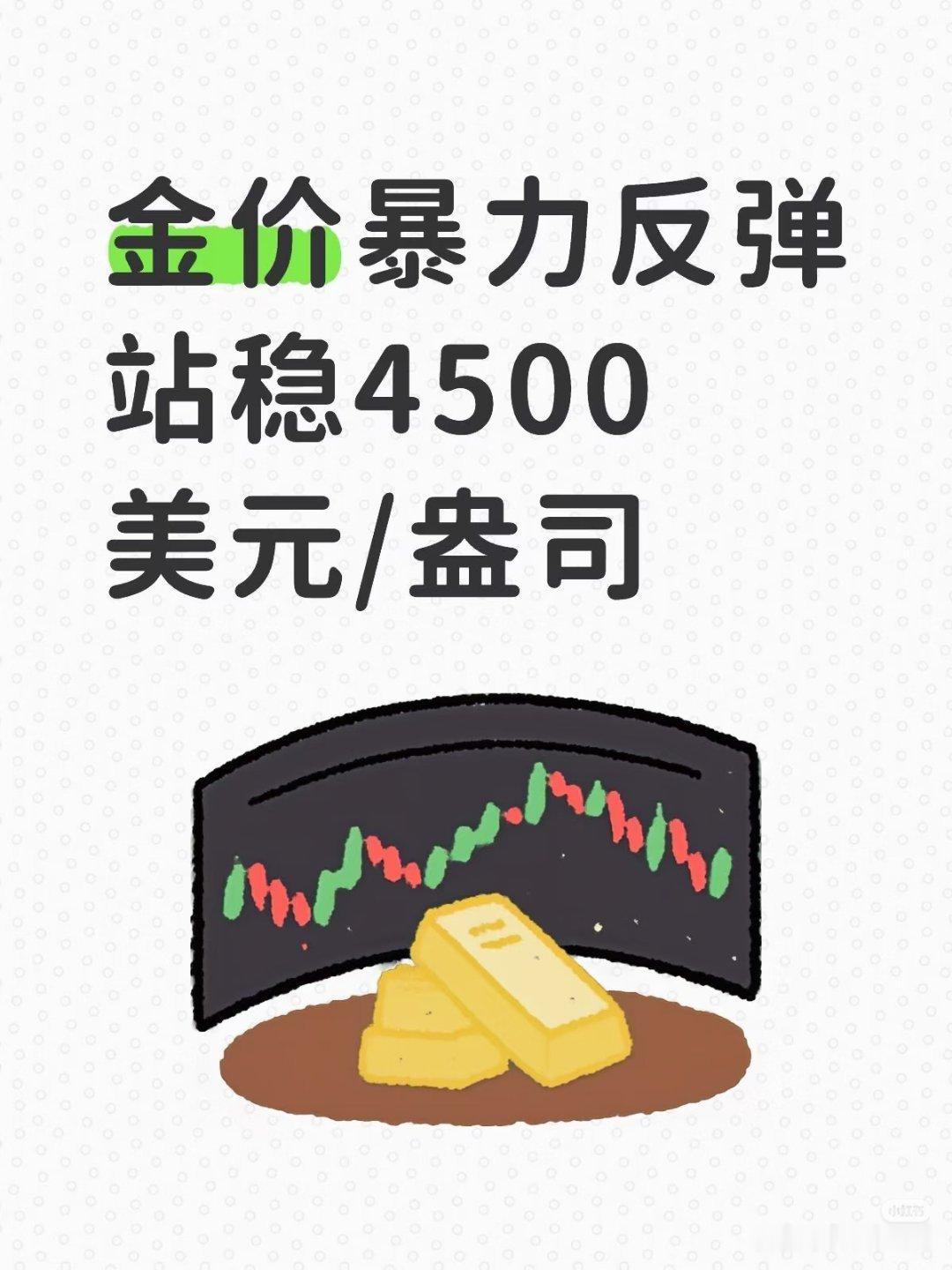 金价暴力反弹站稳4500美元/盎司黄金这波大反弹，之前坚守多头终于迎来回报现货黄