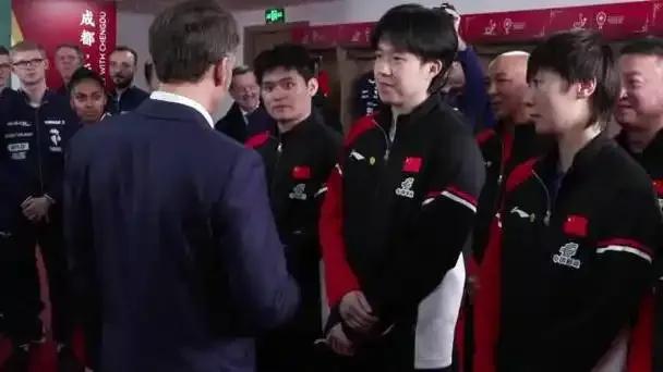 12月5日，法国总统马克龙在四川成都晨跑被多名市民遇见，下午又前往四川体育馆，并