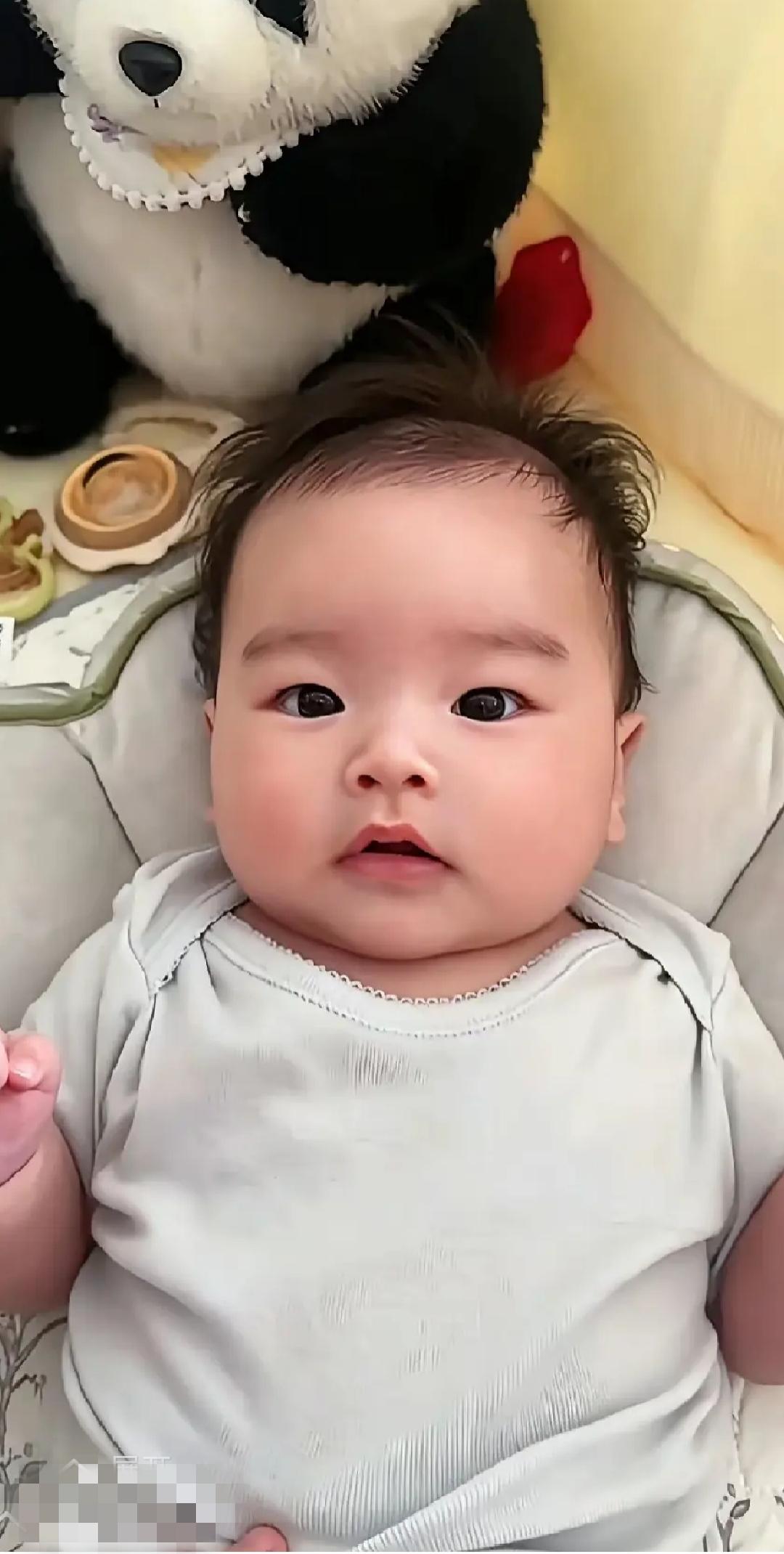 张兰孙子大壮，长的可真够壮实的，天庭饱满，五官端正，元宝大嘴，肉嘟嘟的脸蛋，超级