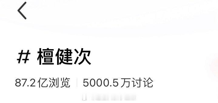 檀健次🍠个人话题讨论度破5000w，成为内娱男星🍠话题讨论TOP1🔥🔥 