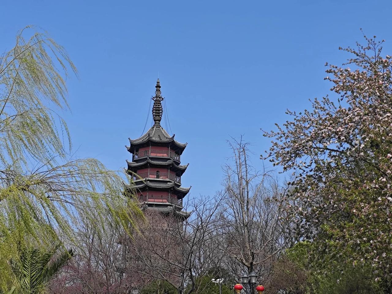 [太阳][太阳][太阳]春和日丽，公园里真美啊，不过今天温度有点高，晒得人头有点