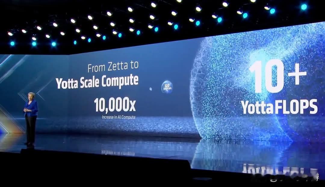 AMD的苏妈（苏姿丰）也现身CES展会，开场便抛出了“Yotta FLOPS”这