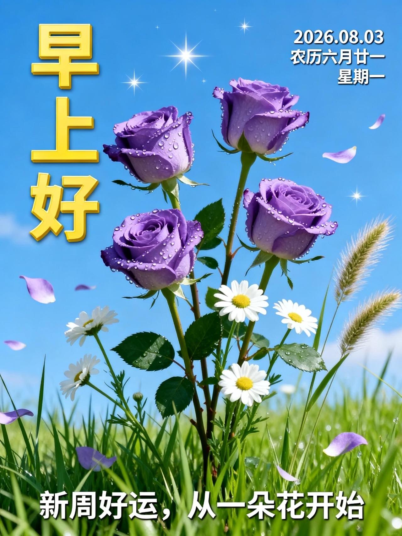 8月3日早安，新周扬帆起航🌿！夏日悠长，美好绵长，愿周一的第一声问候，为你带去