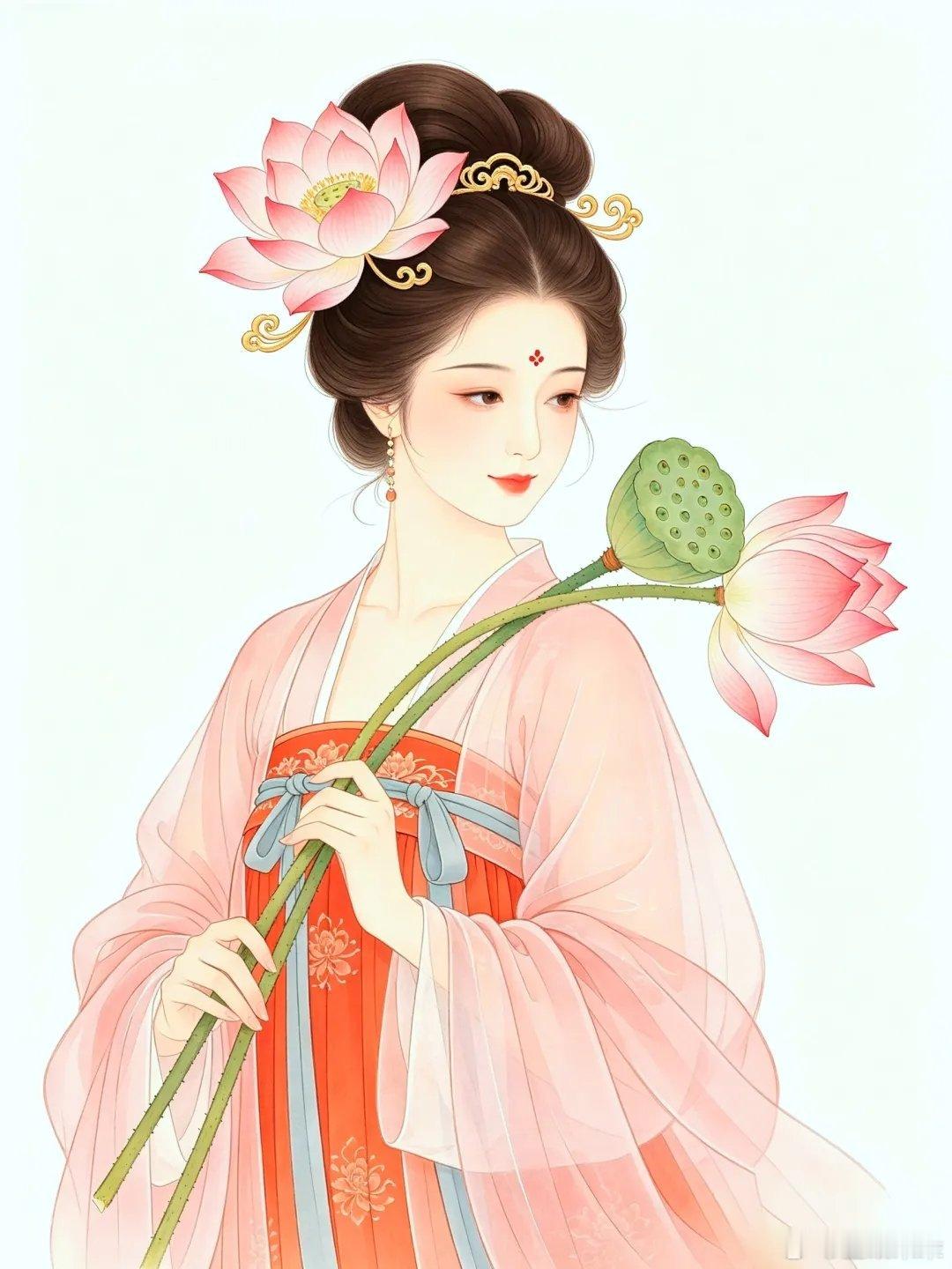 好运莲莲唐宫美人古风头像 