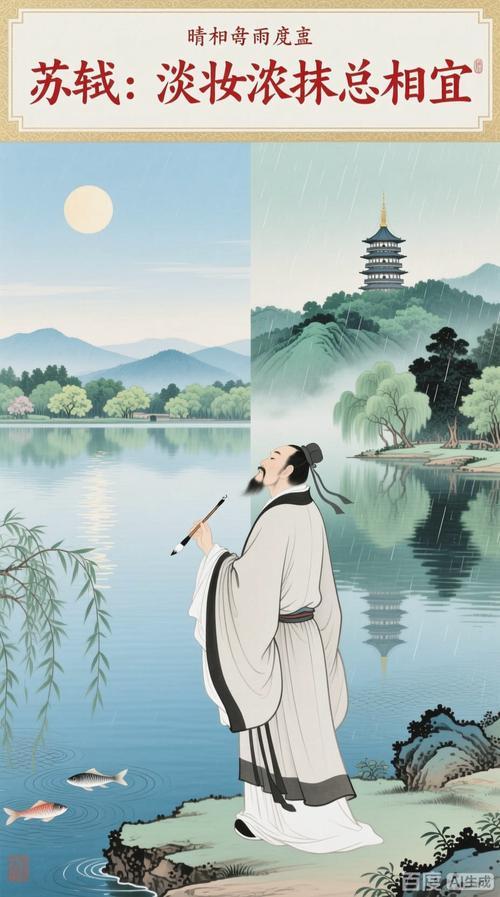 上联：东坡布谷西施雨，
下联：清照提壶范蠡情，
下联：南岳云霞太白风。