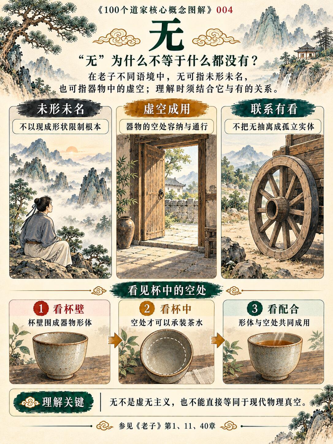 道家核心概念图解。“道”到底是什么？“自然”只是山林田野吗？从道、德、自然到有无