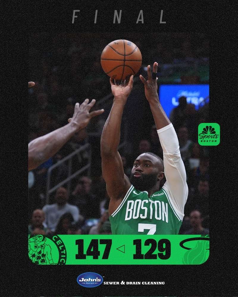 147：129客场轻松战胜热火，迈阿密下起三分雨，火力全开的一场比赛，塔图姆复出