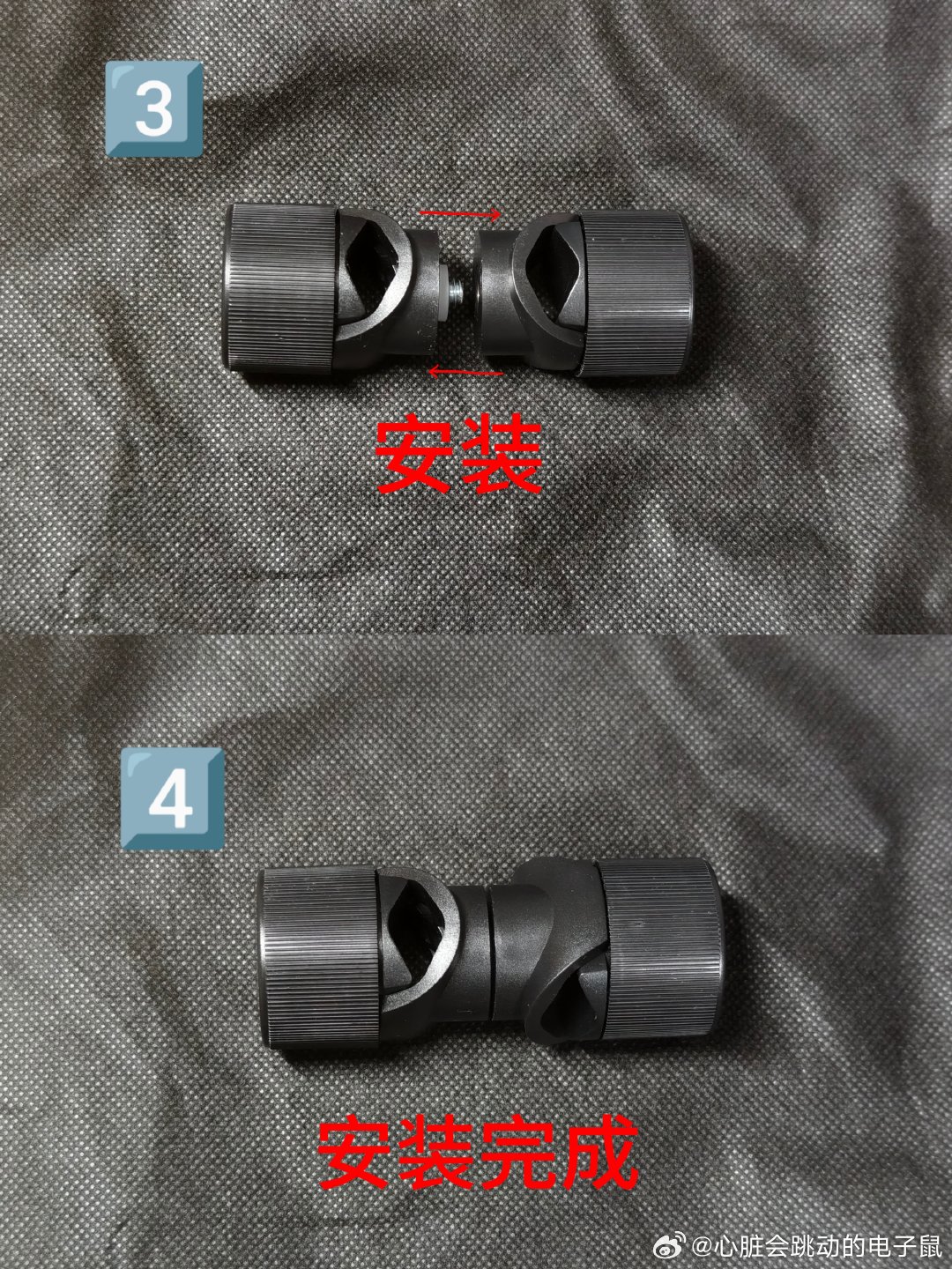 橹穆  橹穆 【中把转轴安装教程】致各位青梅果中把转轴内含硅胶垫片，请大家如图安